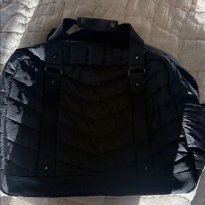 Large Black Quilted Tote Bag